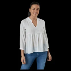 Online Only Bloom 3/4 Top Wvn White Vit