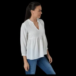 Online Only Bloom 3/4 Top Wvn White Vit