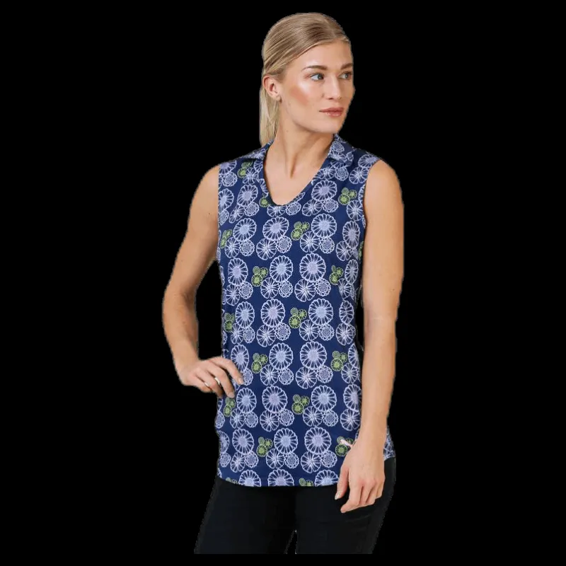 Puma Golf Blossom Sleeveless Polo Blue/Patterned Blå och Mönstrad Online