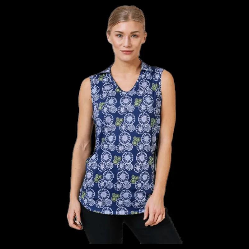 Puma Golf Blossom Sleeveless Polo Blue/Patterned Blå och Mönstrad Online