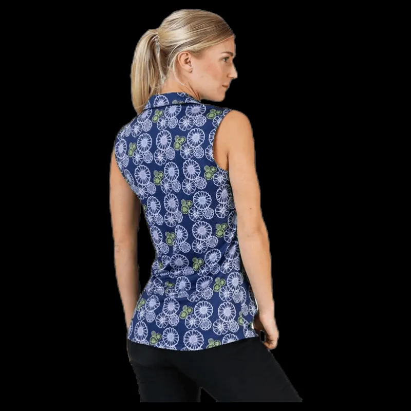 Puma Golf Blossom Sleeveless Polo Blue/Patterned Blå och Mönstrad Online