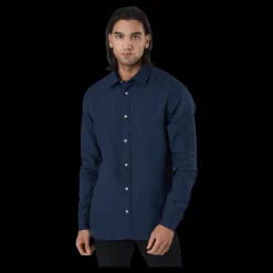 Clearance Jack & Jones Bluplain Linen Shirt L/s Blå