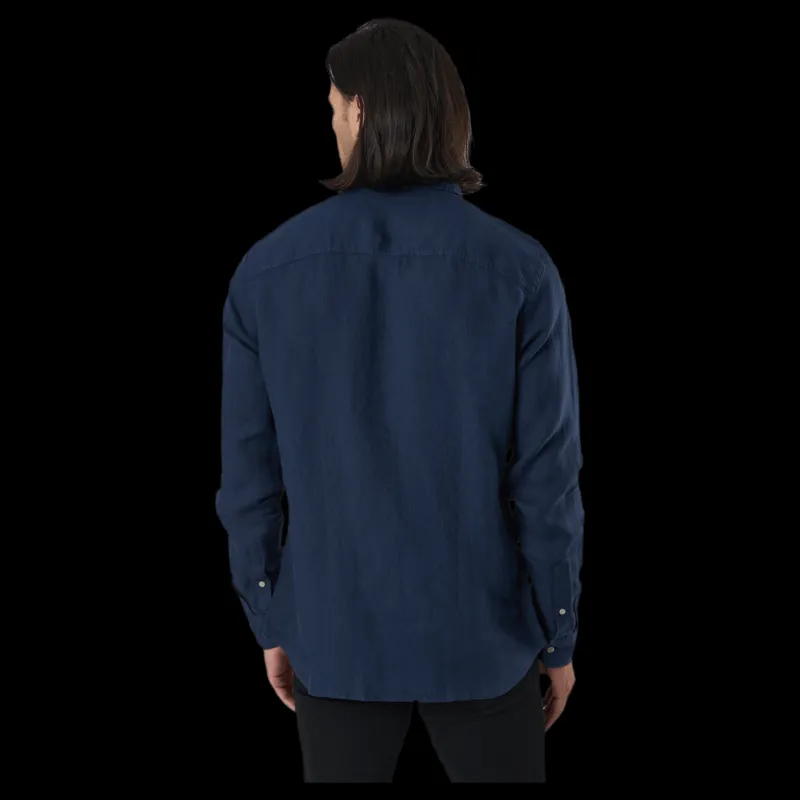 Clearance Jack & Jones Bluplain Linen Shirt L/s Blå