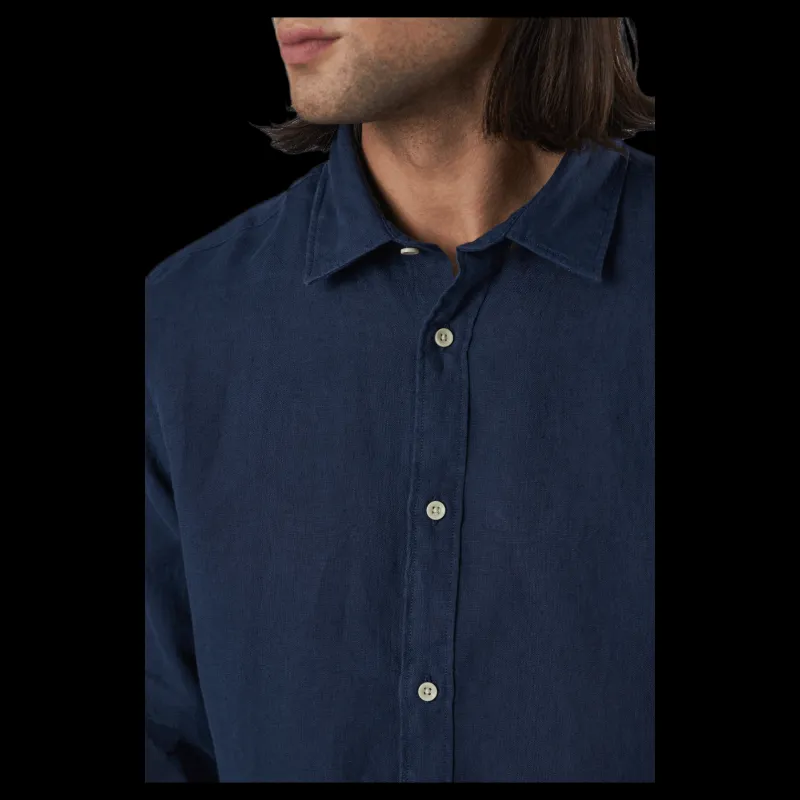 Clearance Jack & Jones Bluplain Linen Shirt L/s Blå