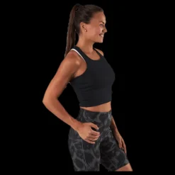 Casall Bold Rib Crop Tank Black Svart Clearance