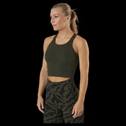 New Casall Bold Rib Crop Tank Forest Green Grön
