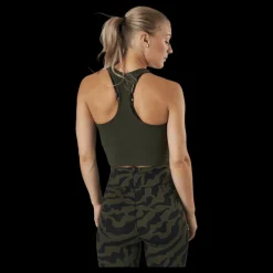 New Casall Bold Rib Crop Tank Forest Green Grön