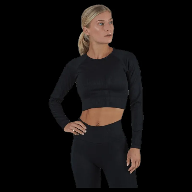 Sale NOUN Bonnie Ribbed LS Black Svart