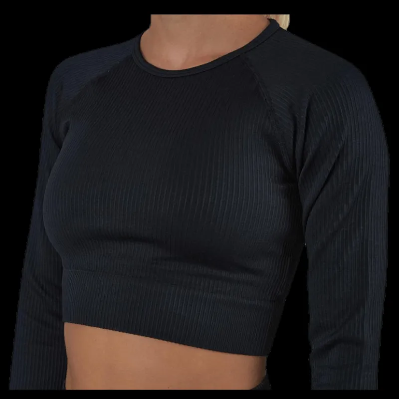Sale NOUN Bonnie Ribbed LS Black Svart