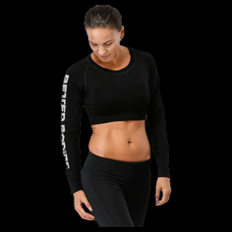 Outlet Better Bodies Bowery cropped LS Black Svart