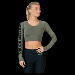 New Better Bodies Bowery cropped LS Green Grön