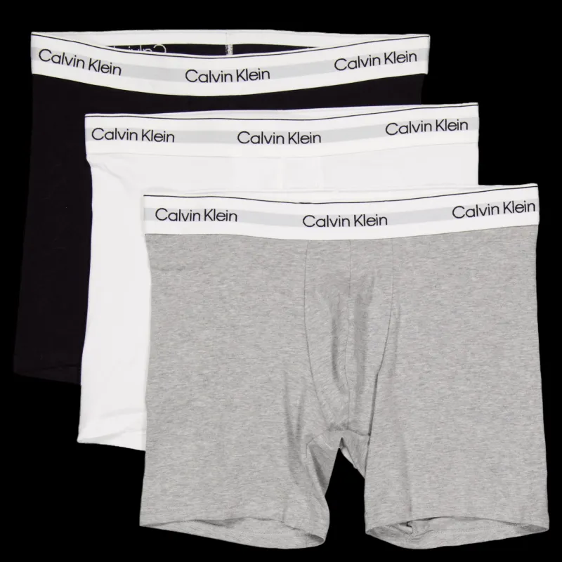 Calvin Klein Boxer Brief 3pk Mp1 Grey Heather, White, Black Grå Clearance