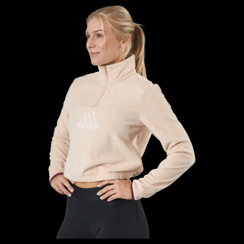 adidas Brand Love Polarfleece Half-Zip Sweatshirt Halo Blush / White / Victory Crimson Beige Online