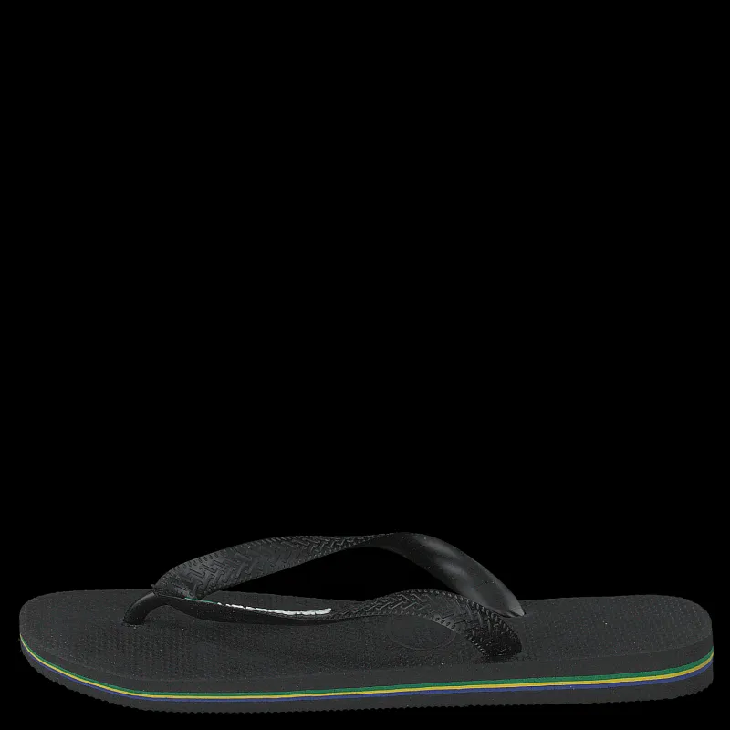 Clearance Havaianas Brasil Logo Black/Black Svart