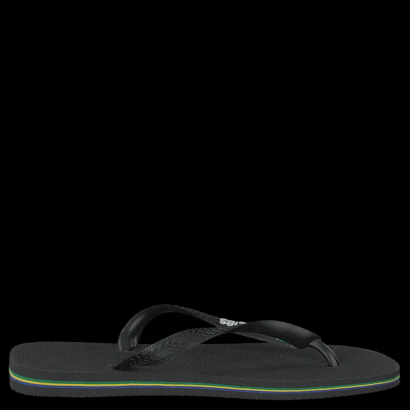 Clearance Havaianas Brasil Logo Black/Black Svart