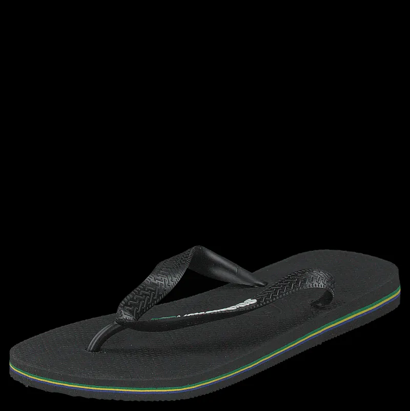 Clearance Havaianas Brasil Logo Black/Black Svart