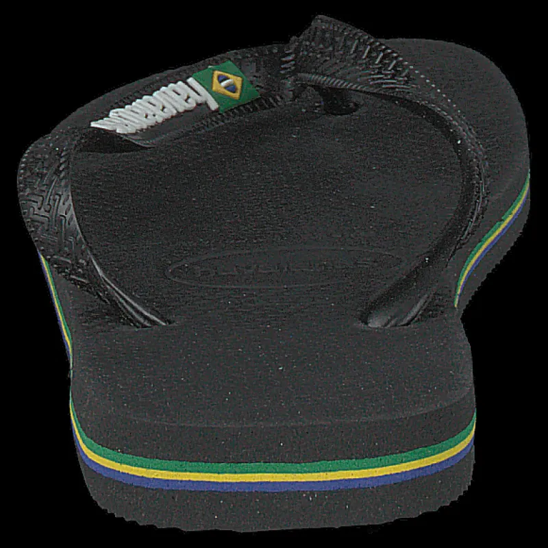 Clearance Havaianas Brasil Logo Black/Black Svart