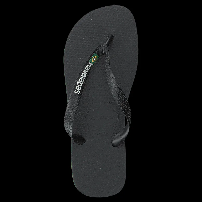 Clearance Havaianas Brasil Logo Black/Black Svart