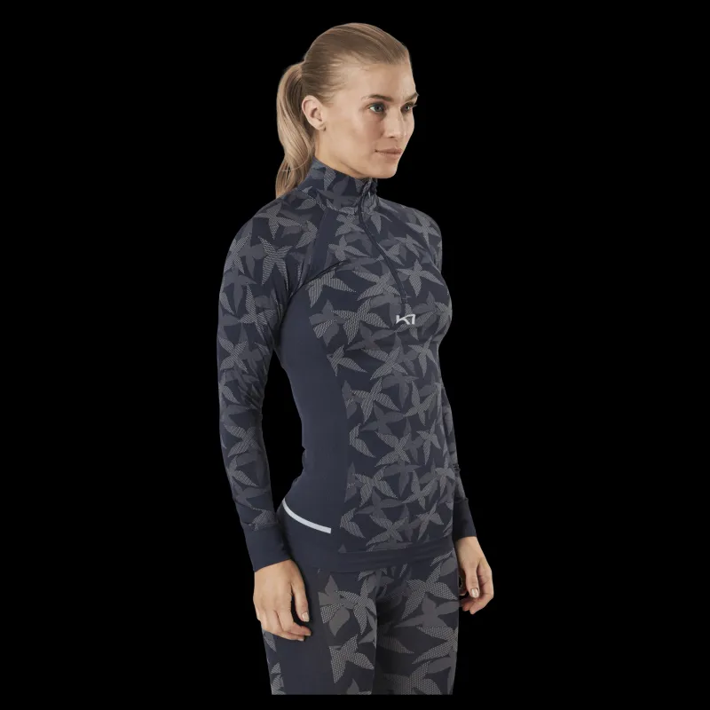 New Kari Traa Butterfly Half-Zip Shirt Blue Blå