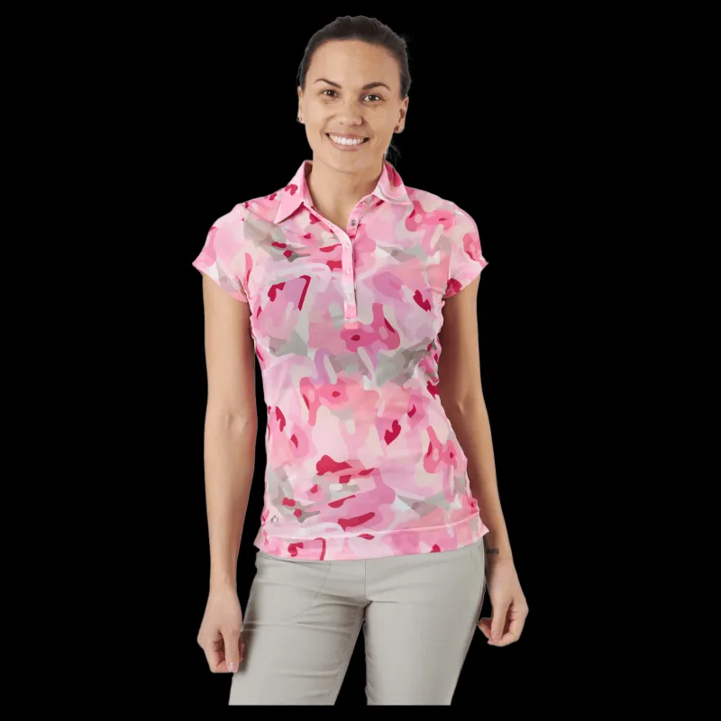 New Daily Sports Cammy Mesh Cap S Polo Shirt Cammy Rosa och Mönstrad