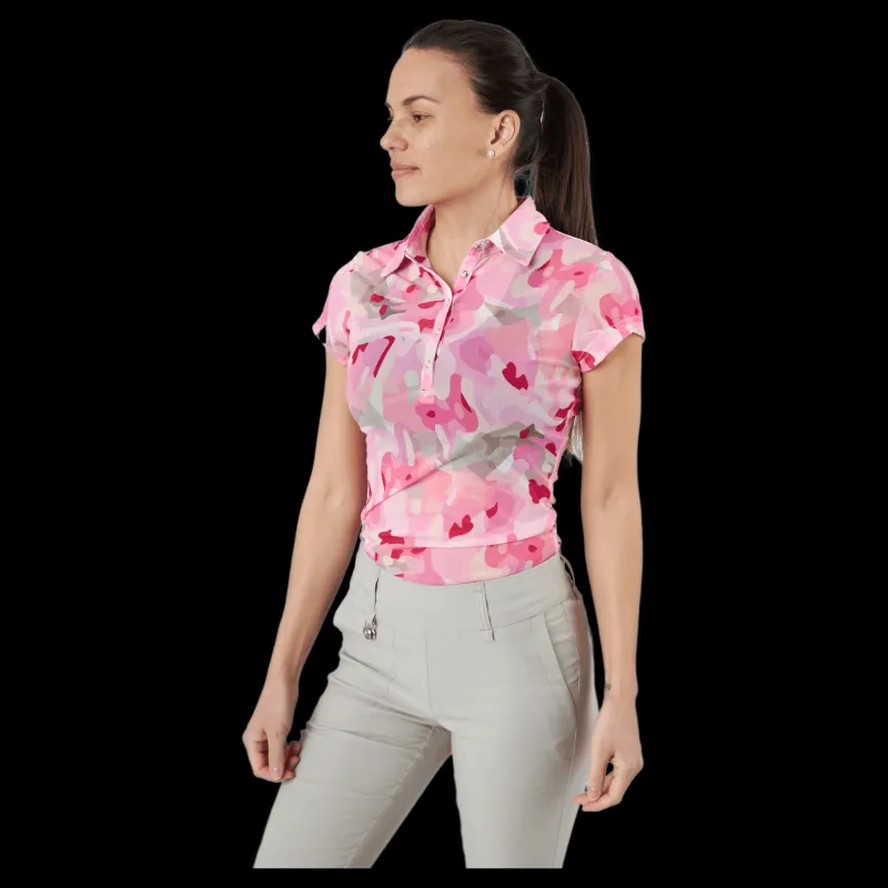 New Daily Sports Cammy Mesh Cap S Polo Shirt Cammy Rosa och Mönstrad