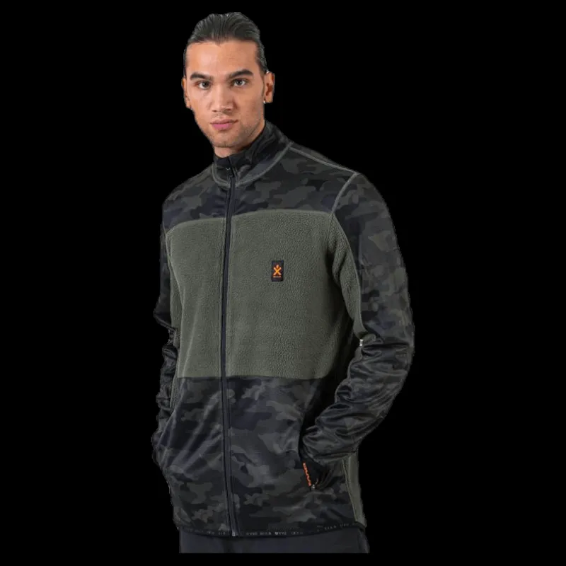 Discount Bula Camo Fleece Jacket Green Grön