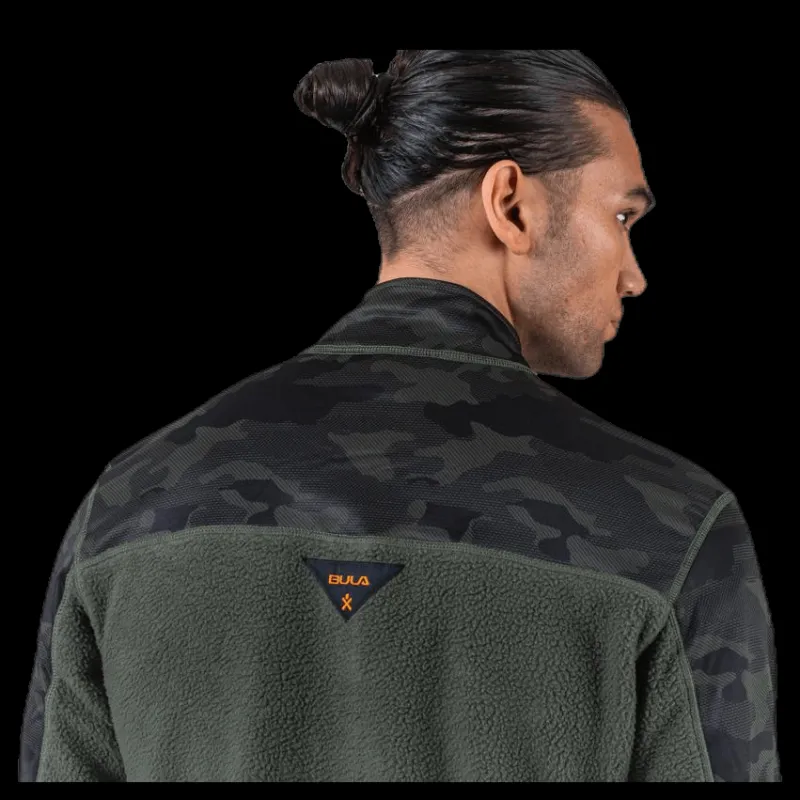 Discount Bula Camo Fleece Jacket Green Grön
