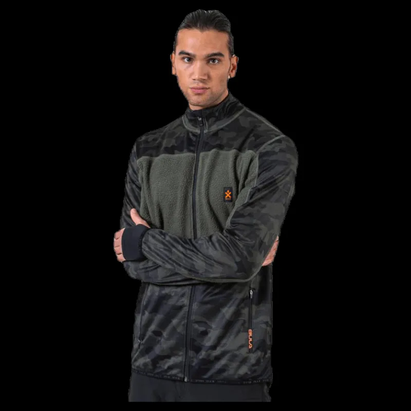 Discount Bula Camo Fleece Jacket Green Grön