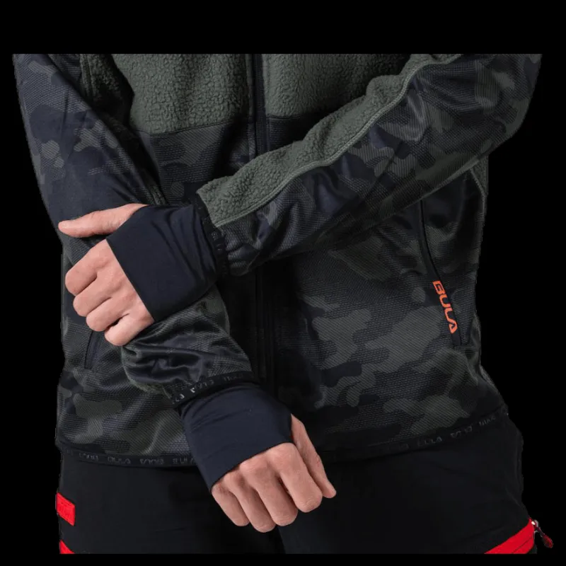 Discount Bula Camo Fleece Jacket Green Grön