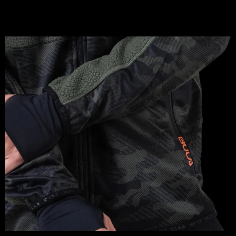 Discount Bula Camo Fleece Jacket Green Grön