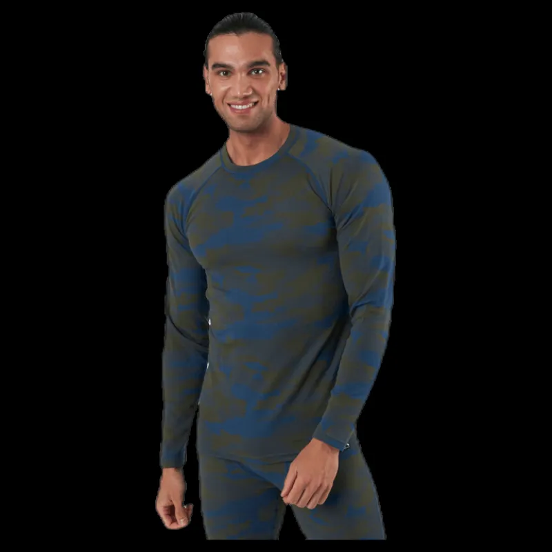 Bula Camo Merino Wool Crew Blue/Green Blå och Grön Clearance