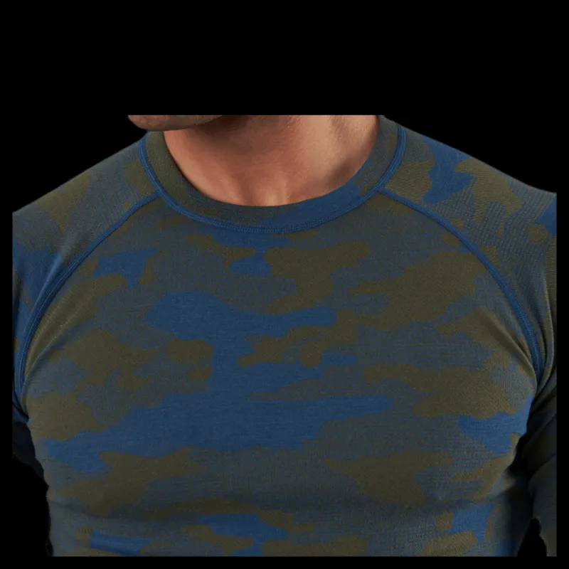 Bula Camo Merino Wool Crew Blue/Green Blå och Grön Clearance