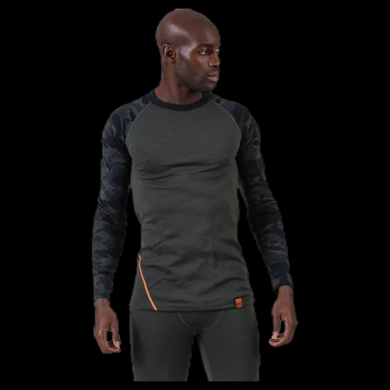 Sale Bula Camo Merino Wool Crew Green Grön
