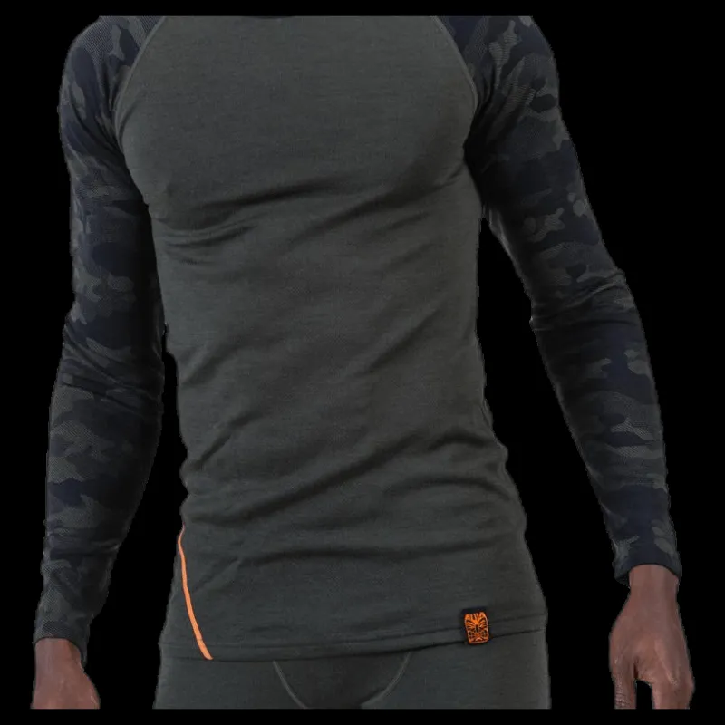 Sale Bula Camo Merino Wool Crew Green Grön