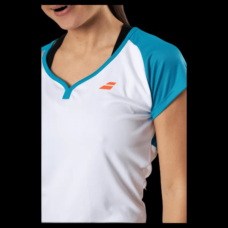 Babolat Cap Sleeve Top Play Blue/White Blå och Vit Discount
