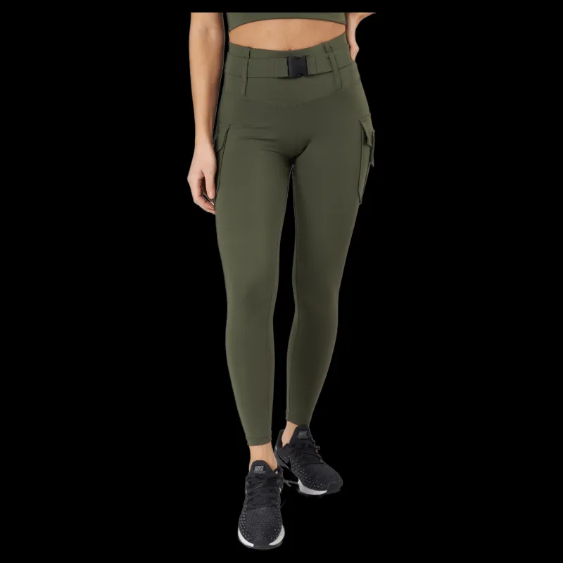 New Gavelo Cargo Leggings Military Green Svart