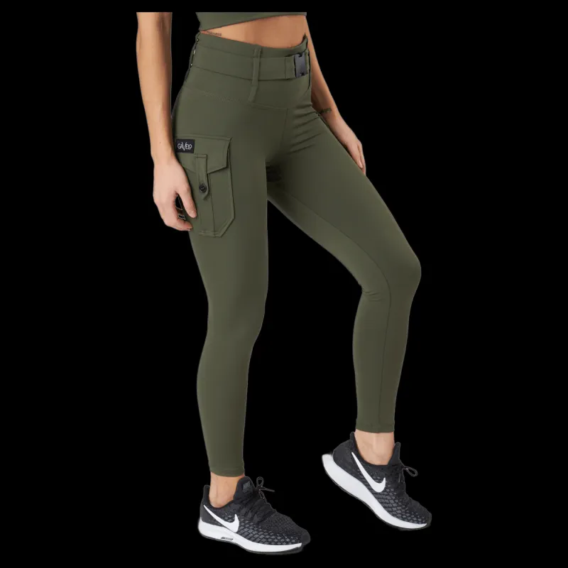 New Gavelo Cargo Leggings Military Green Svart