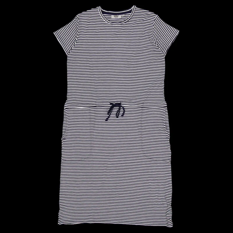 Tuxer Carmen Dress Navy Stripes Blå