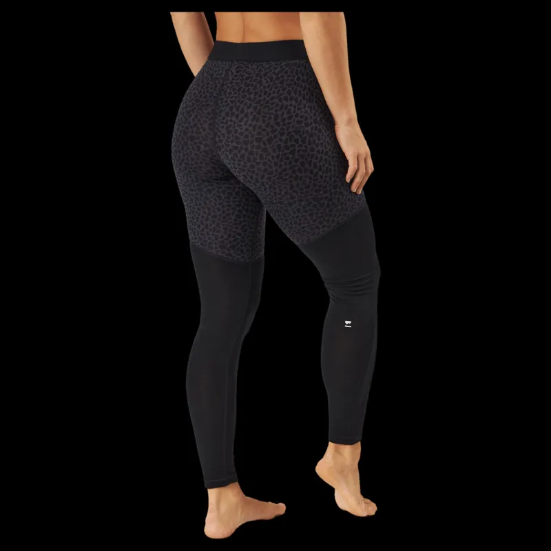 Mons Royale Cascade Merino Flex 200 Leggin Arctic Leopard Svart Outlet