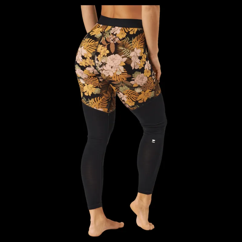 Best Mons Royale Cascade Merino Flex 200 Leggin Floral Camo Svart