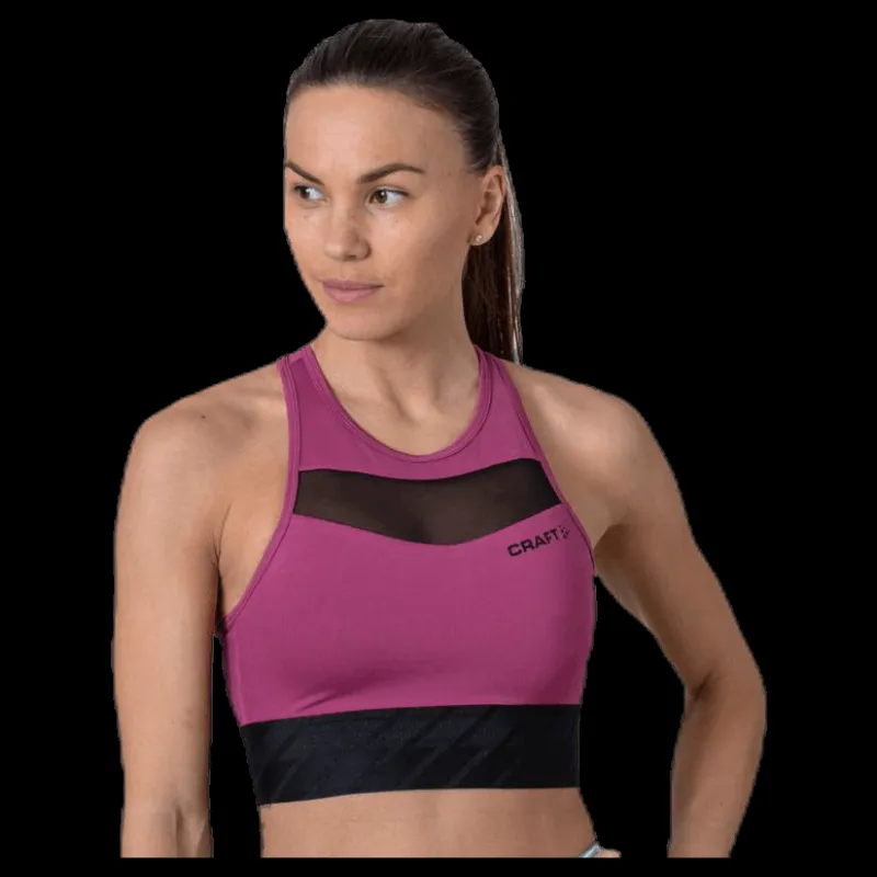Hot Craft Charge Cropped Mesh Singlet Purple Lila