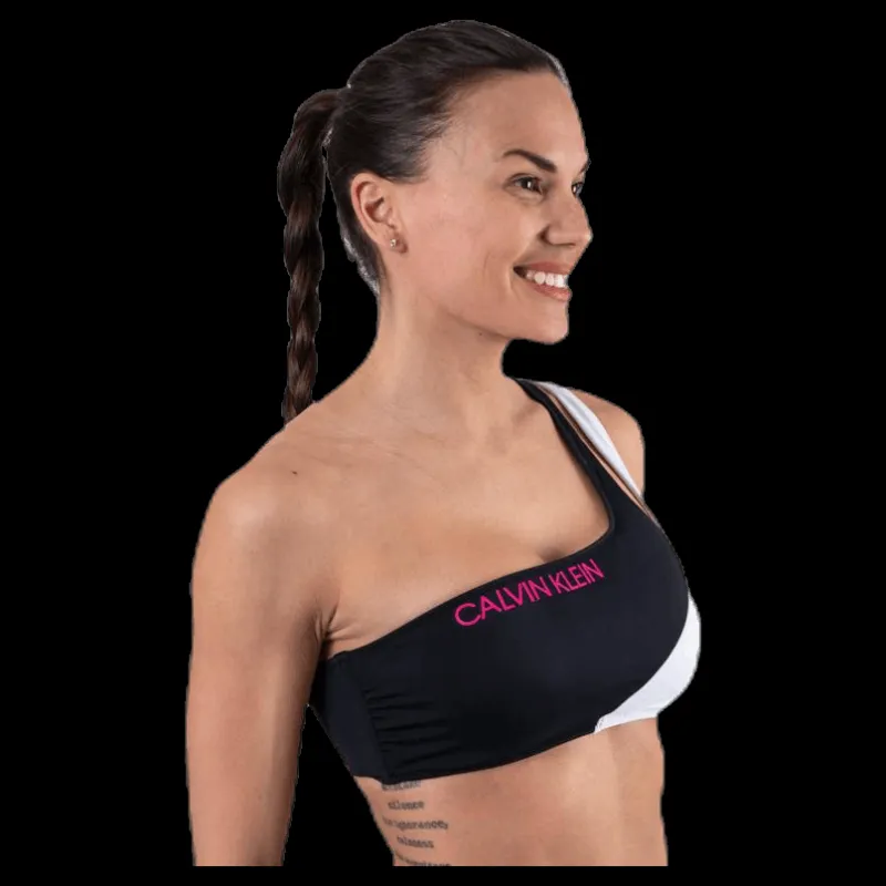 Calvin Klein Ck Blocking One Shoulder Bandeau Black Svart Sale