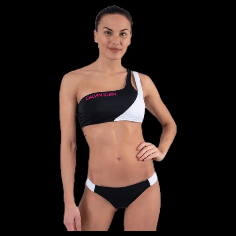 Calvin Klein Ck Blocking One Shoulder Bandeau Black Svart Sale