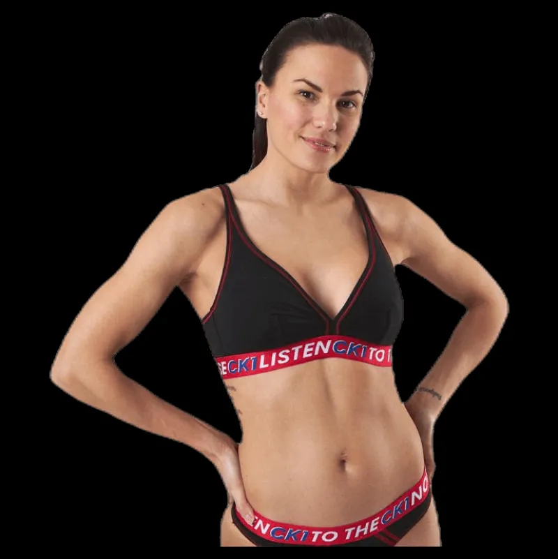 Hot Calvin Klein Ck One Listen Unlined Bralette Black/Red Svart och Röd