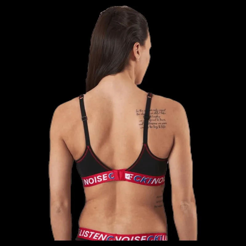 Hot Calvin Klein Ck One Listen Unlined Bralette Black/Red Svart och Röd
