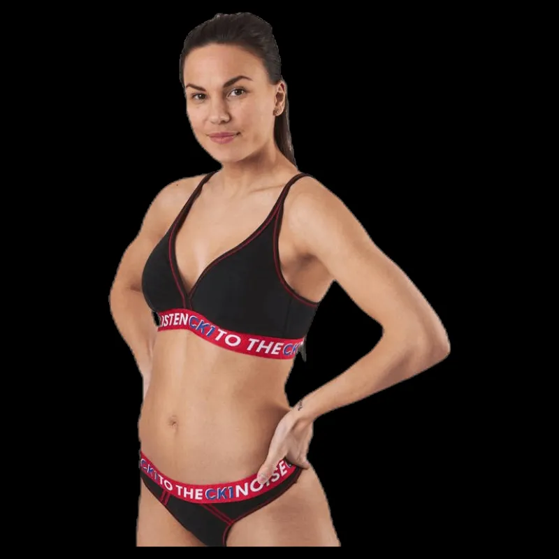 Hot Calvin Klein Ck One Listen Unlined Bralette Black/Red Svart och Röd