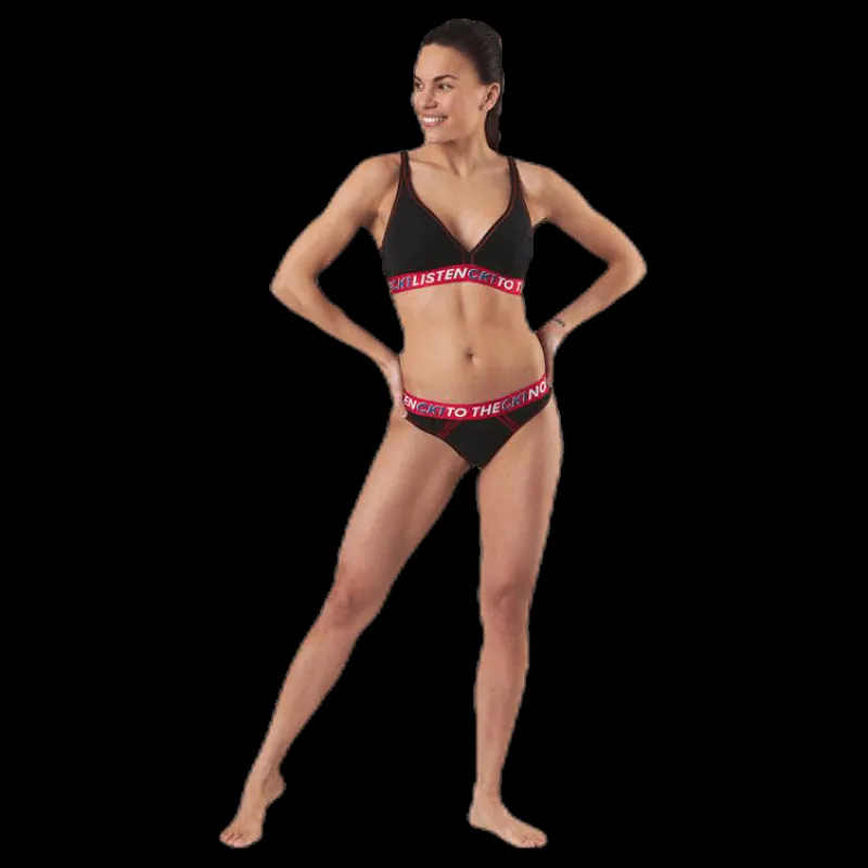 Hot Calvin Klein Ck One Listen Unlined Bralette Black/Red Svart och Röd