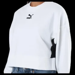 Puma Classics Cropped Crew White Vit Outlet
