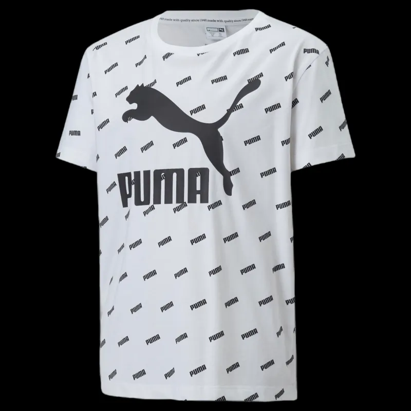 Discount Puma Classics Graphics Tee G White/Black Vit