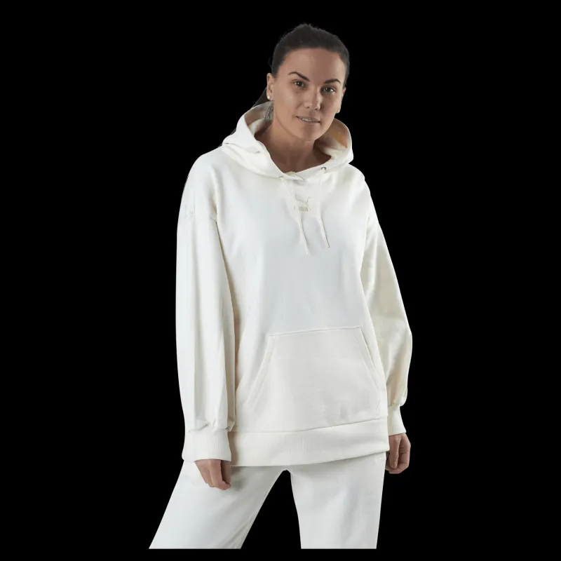 Clearance Puma Classics Oversized Hoodie Beige Vit
